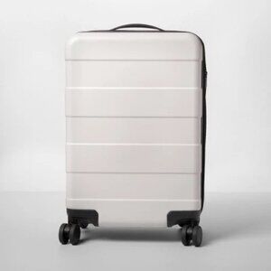 Hardside Carry-On Spinner Suitcase (Beige/Cream)